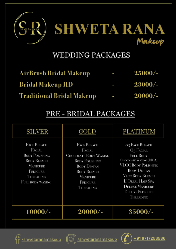 Shweta Rana Makeup rate card