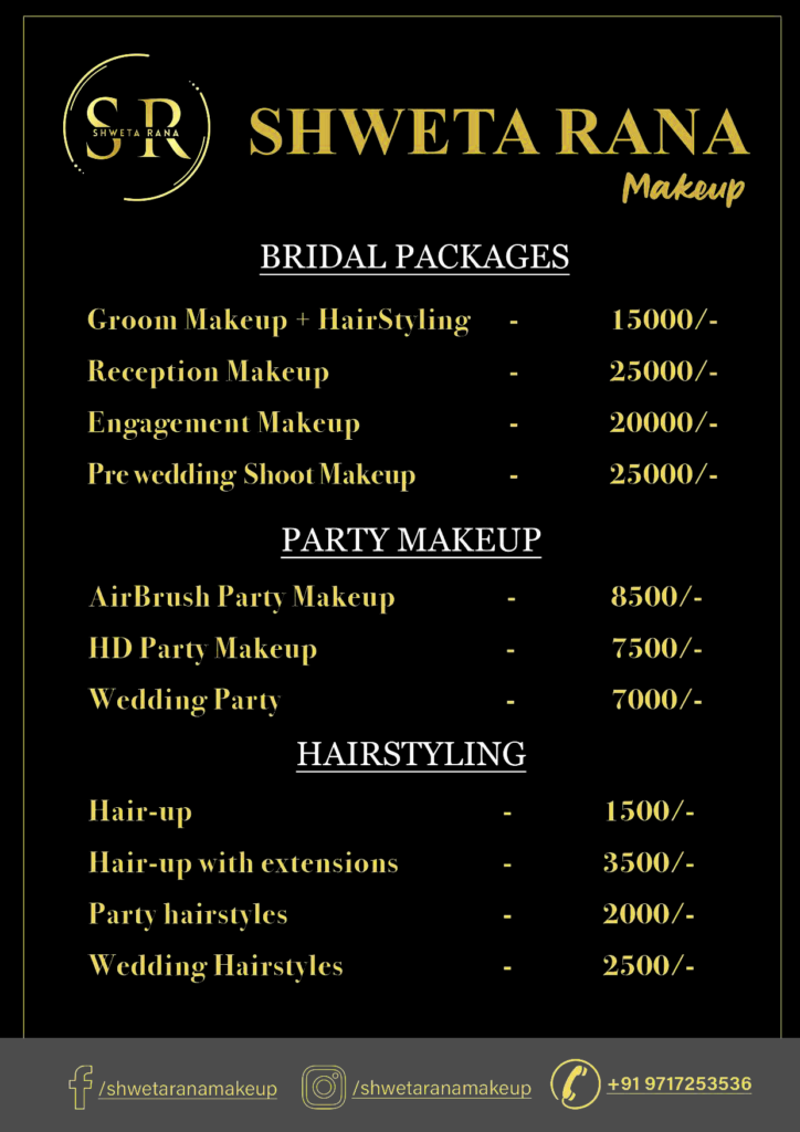 Shweta Rana Makeup packages graphic